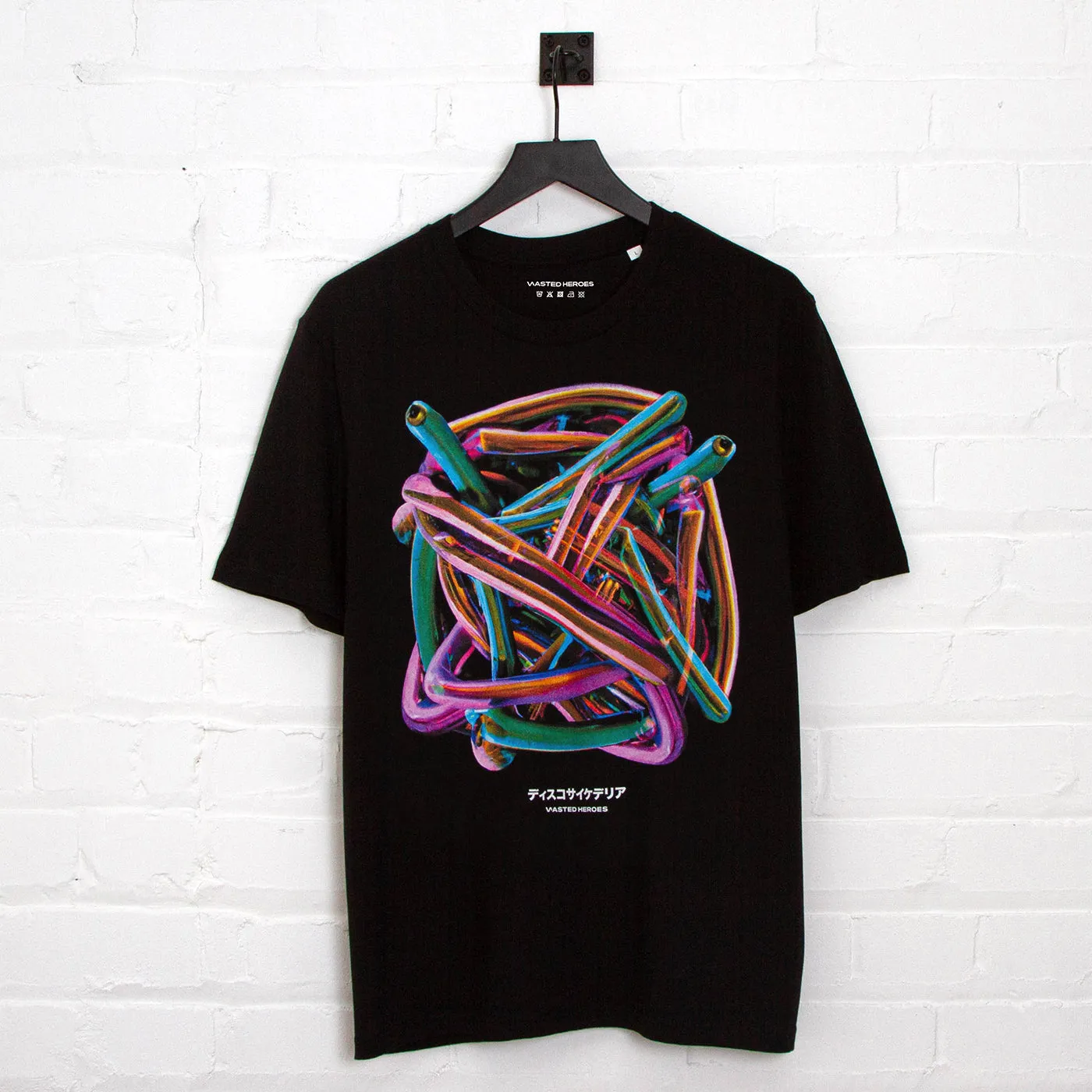 036 Disco Psychedelia Front Print - Tshirt - Black