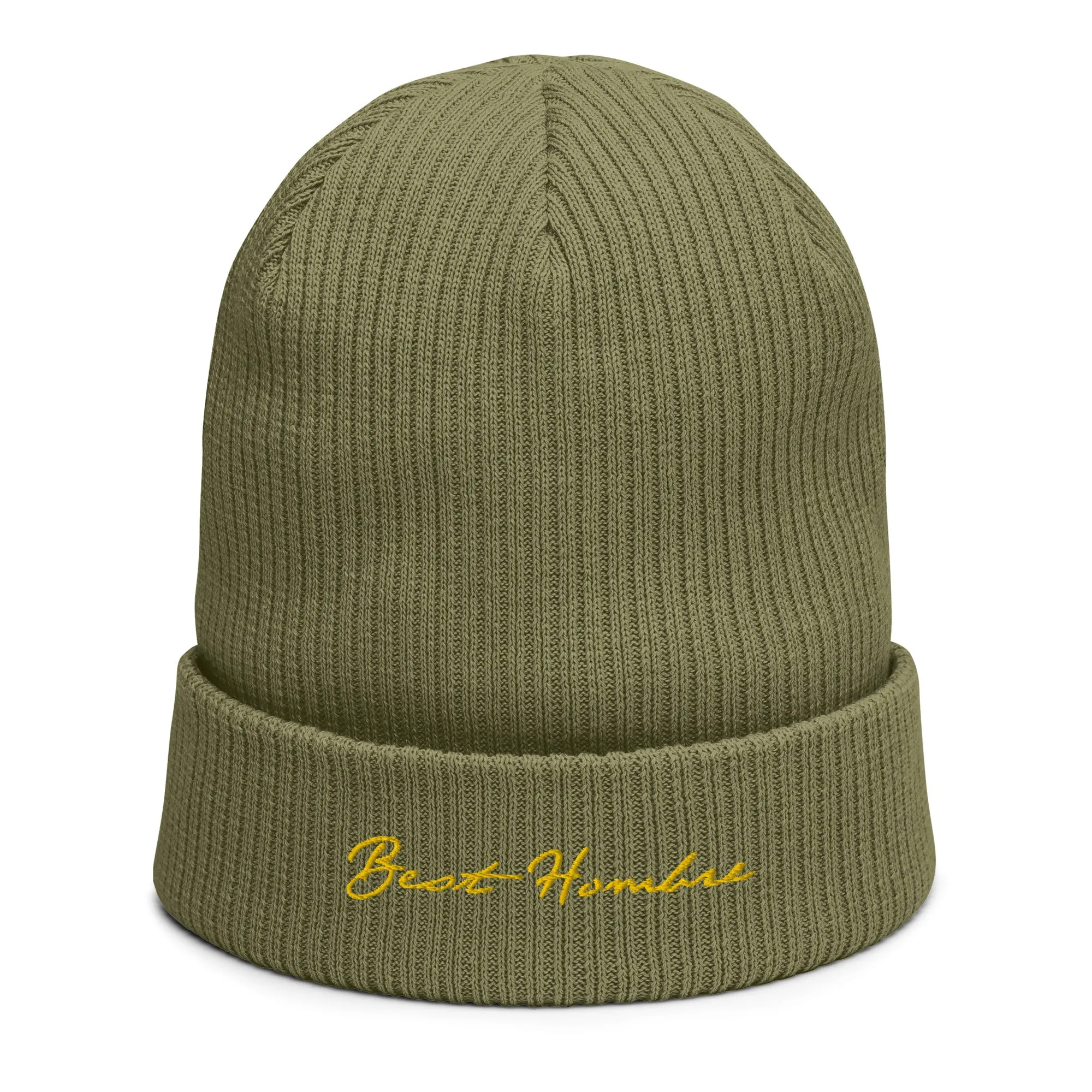 100% Organic Cotton Ribbed Cuffed Beanie Hat