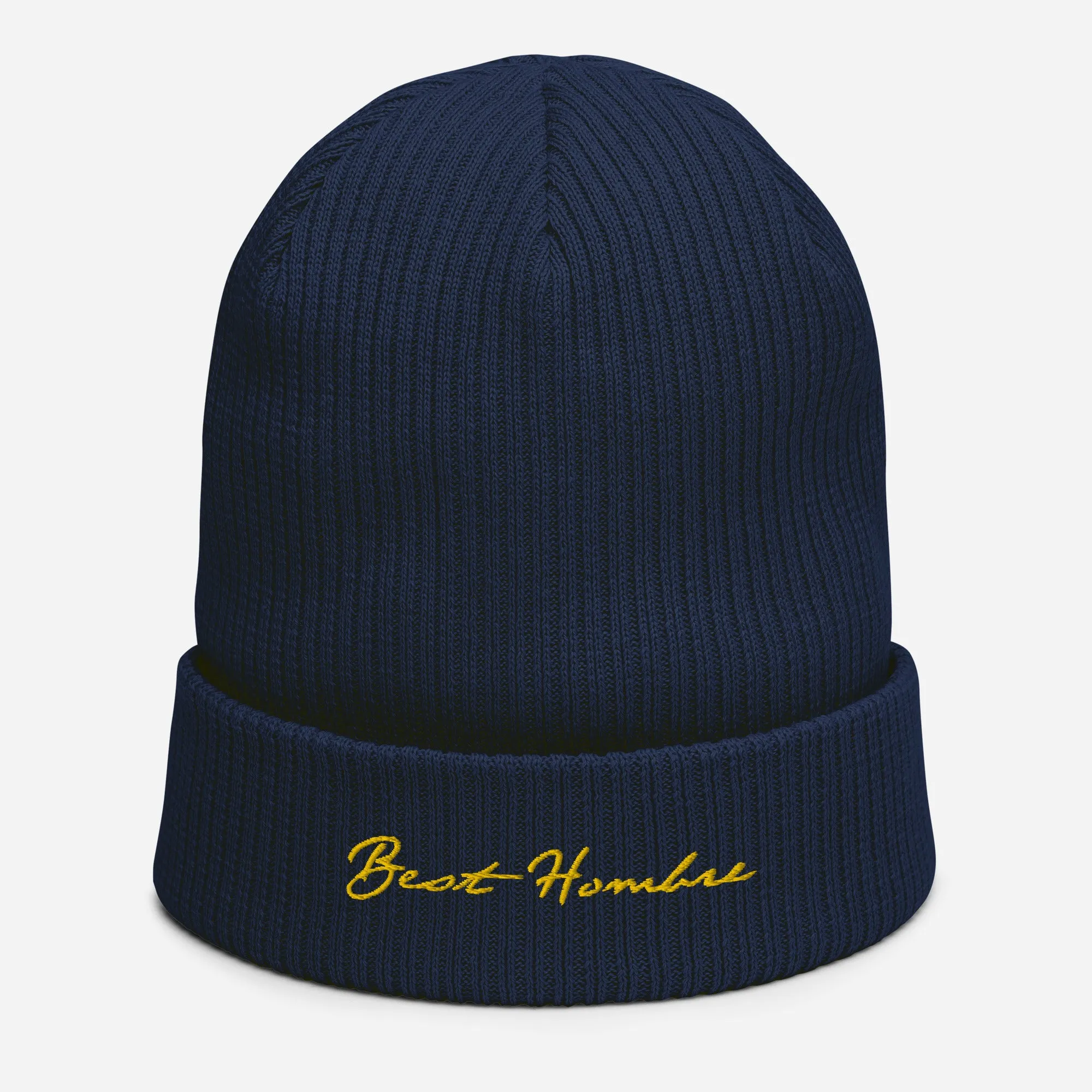 100% Organic Cotton Ribbed Cuffed Beanie Hat