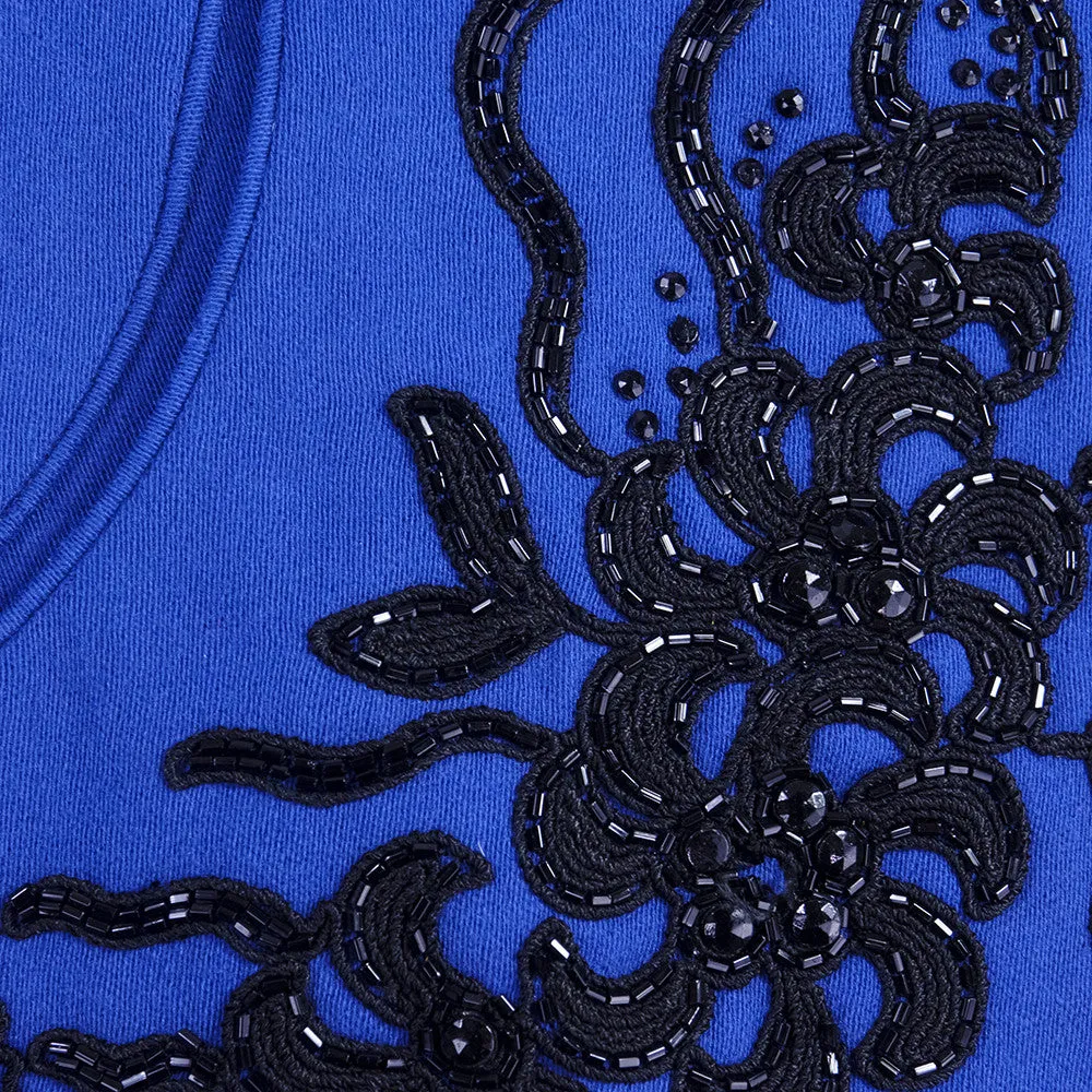 1940s Blue Swing Jacket with Ornate Beading