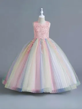 A Little Bit Of Lace Rainbow Tulle Special Occasion Gown