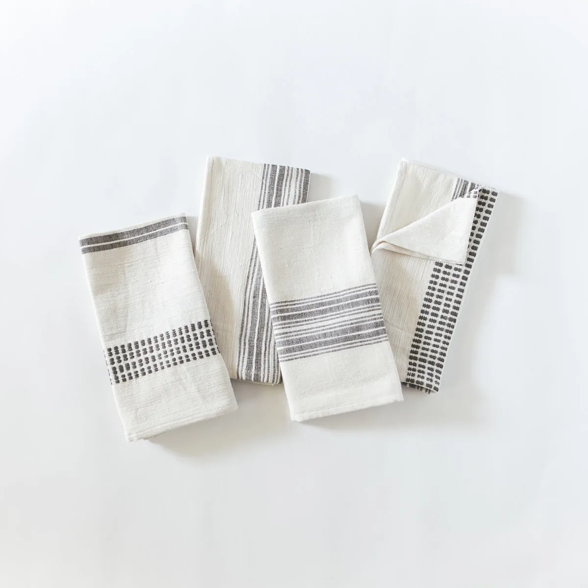 Aden Napkins in Natural And Grey, Set of 4