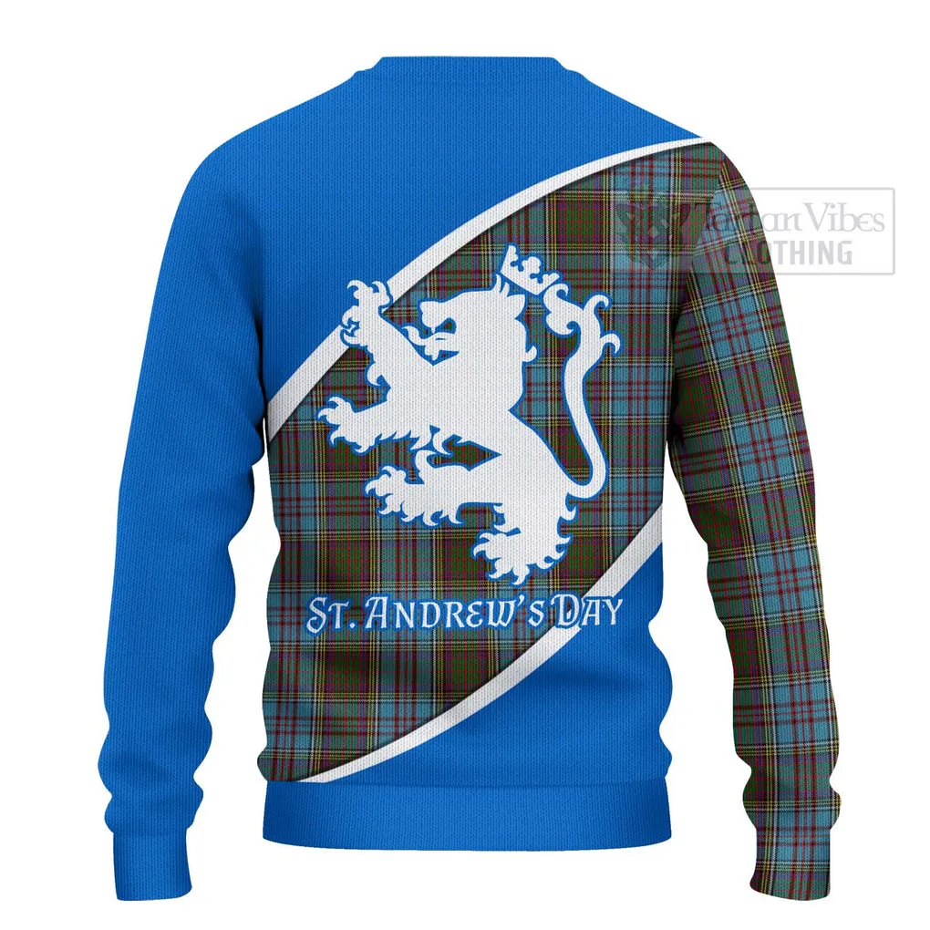 Anderson Family Crest Tartan Ugly Sweater Celebrate Saint Andrew's Day in Style