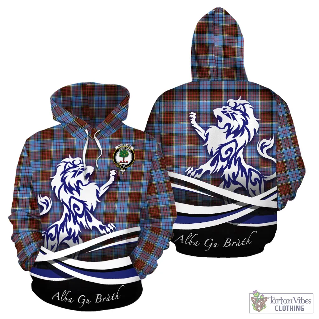 Anderson Modern Tartan Hoodie with Alba Gu Brath Regal Lion Emblem