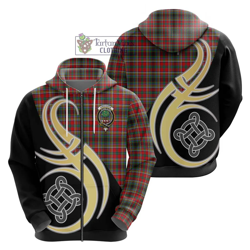 Anderson of Arbrake Tartan Hoodie with Family Crest and Celtic Symbol Style