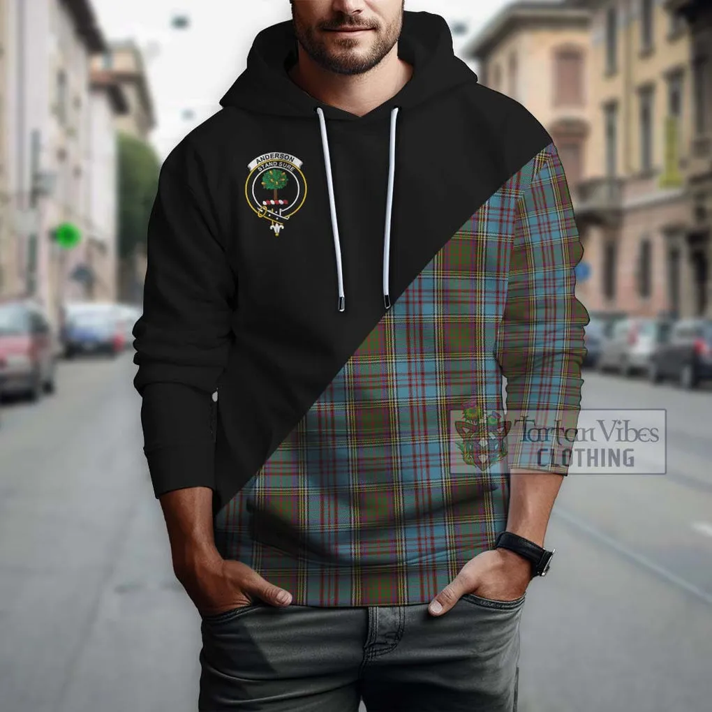 Anderson Tartan Hoodie with Family Crest and Military Logo Style