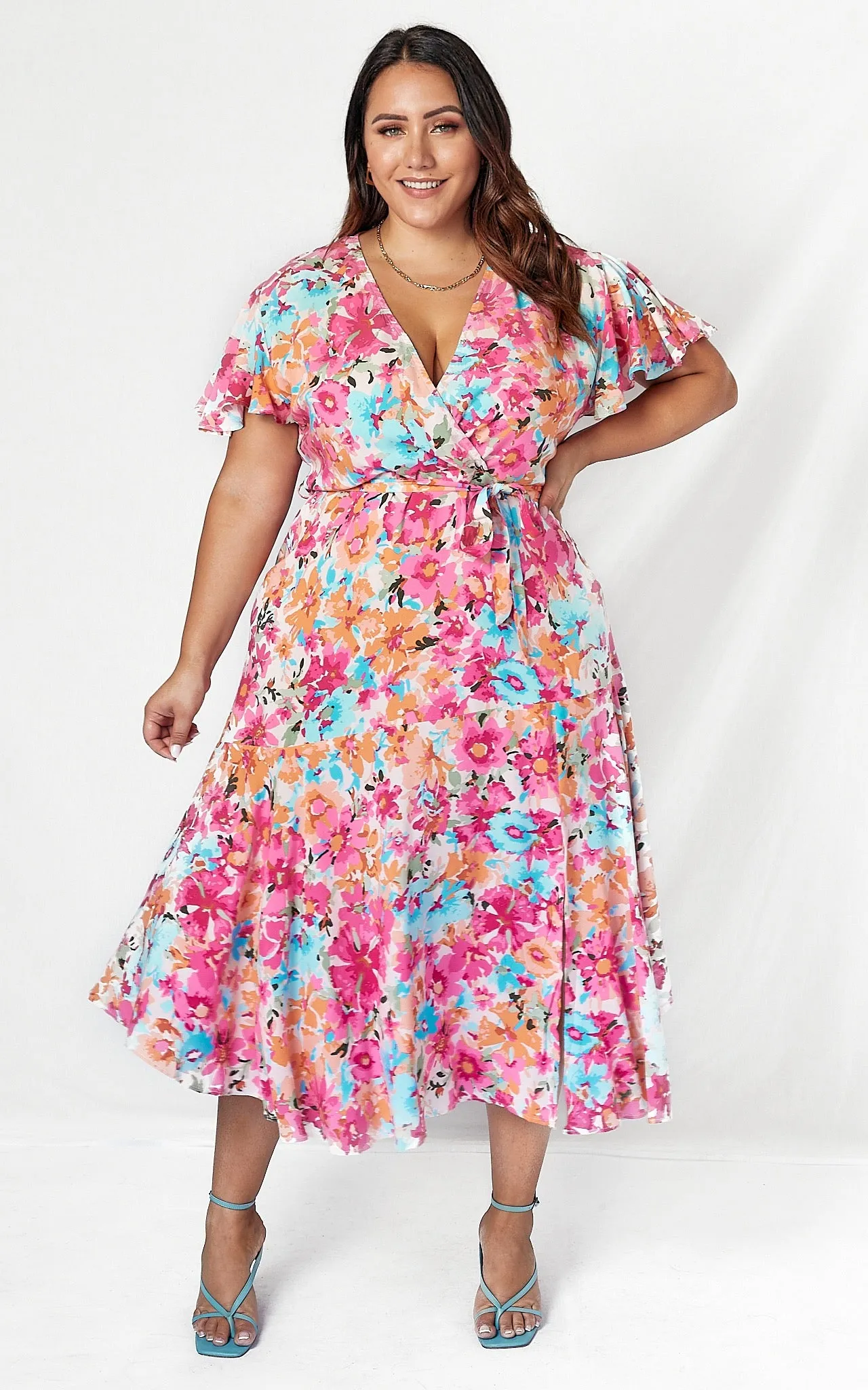 Annalise Dress - Nude Floral