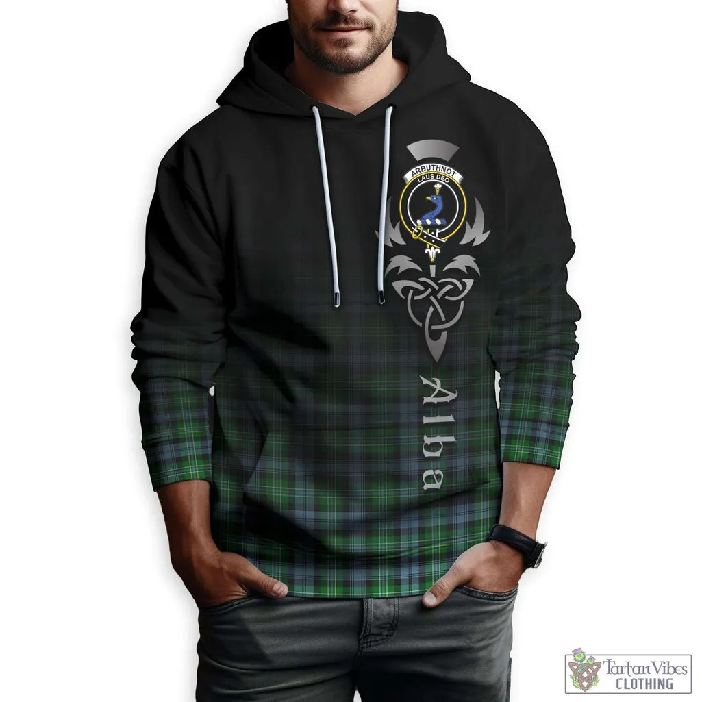 Arbuthnot Ancient Tartan Hoodie Featuring Alba Gu Brath Family Crest Celtic Inspired