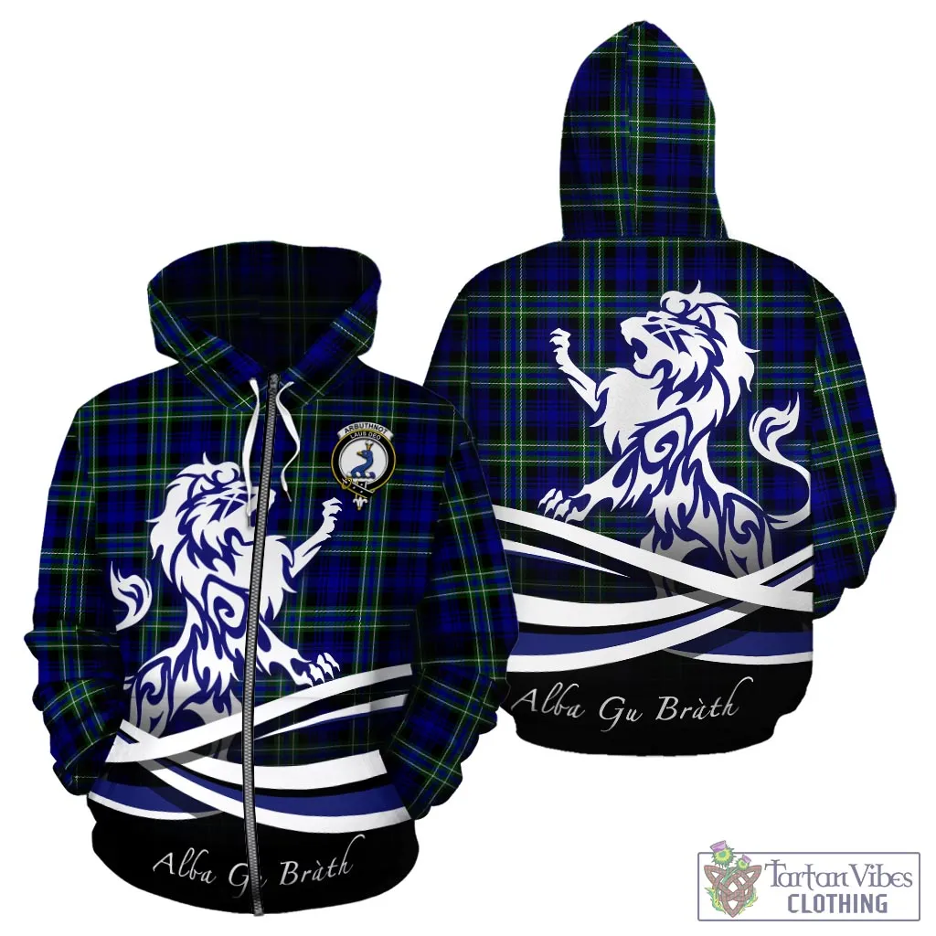 Arbuthnot Modern Tartan Hoodie with Alba Gu Brath Regal Lion Emblem