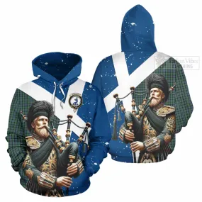 Arbuthnot Tartan Hoodie with Family Crest Scottish Bagpiper Vibes