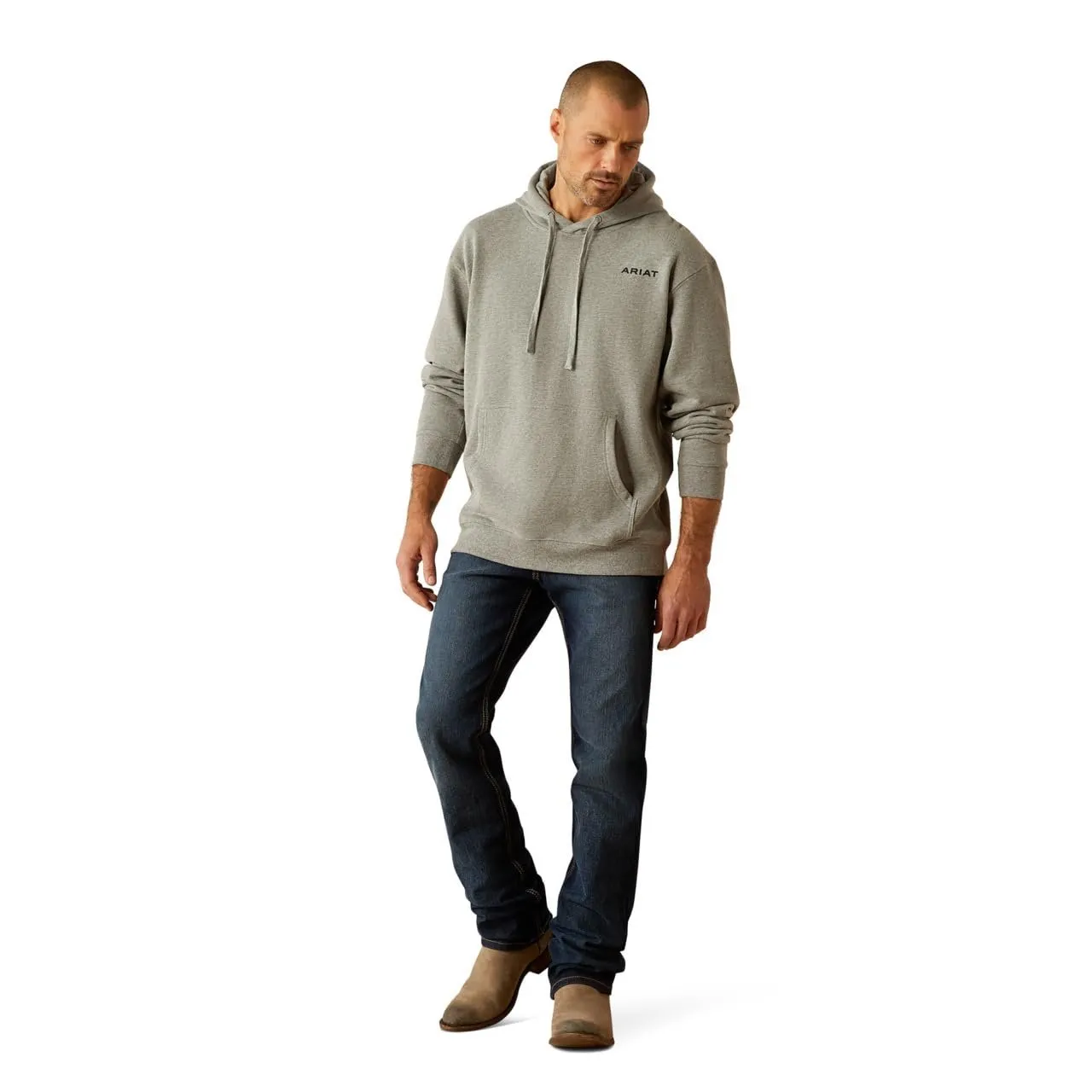 Ariat Men's Bold Hex Hoodie, Grey Heather