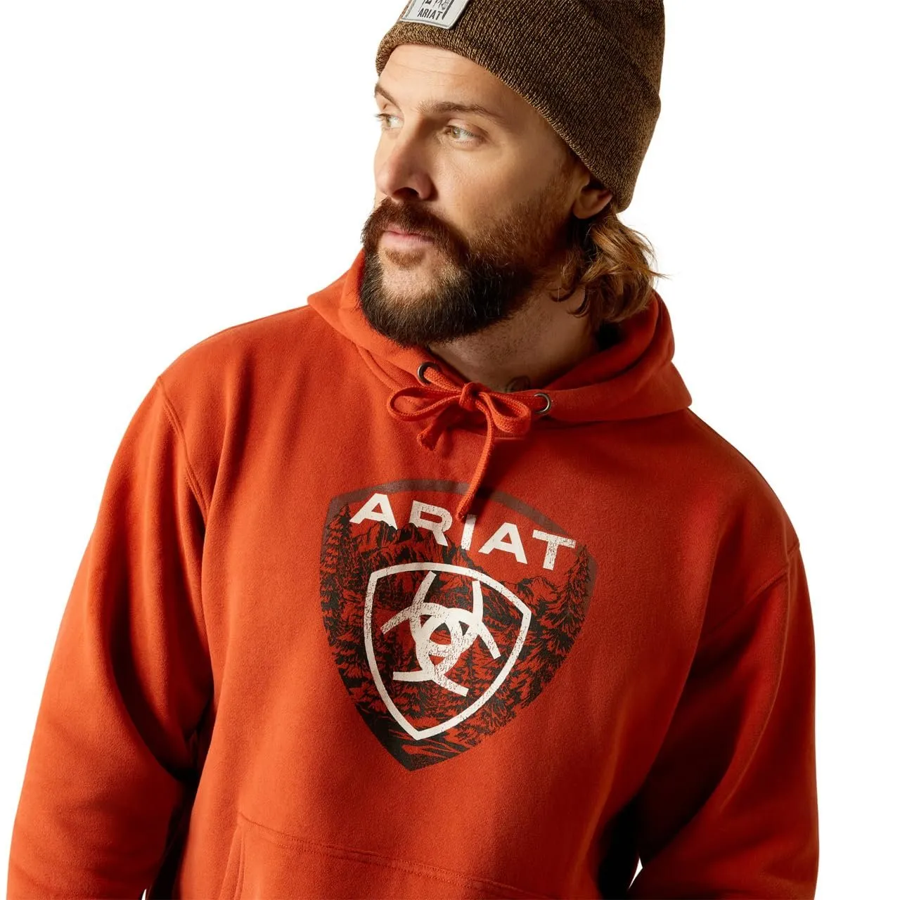 Ariat Men's Forest Badge Hoodie, Dark Orange