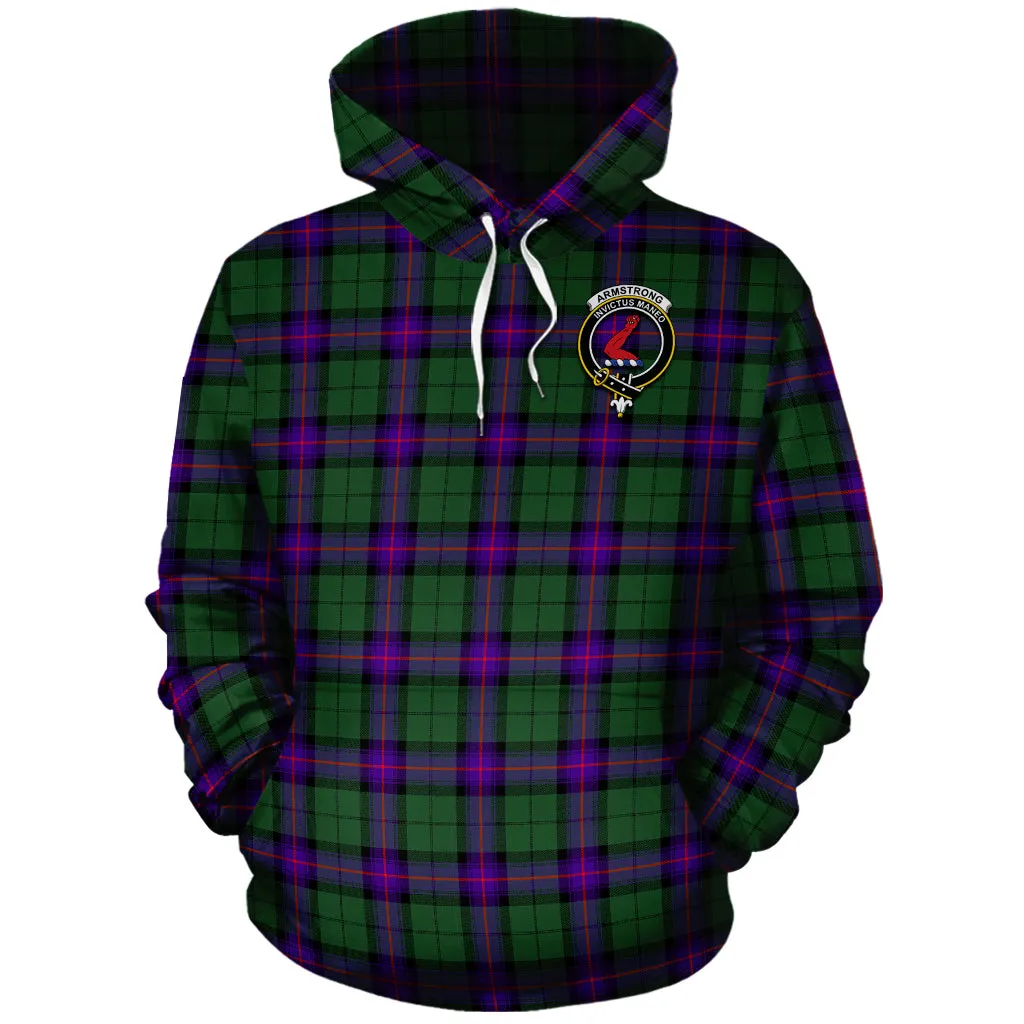 Armstrong Modern Tartan Hoodie with Family Crest