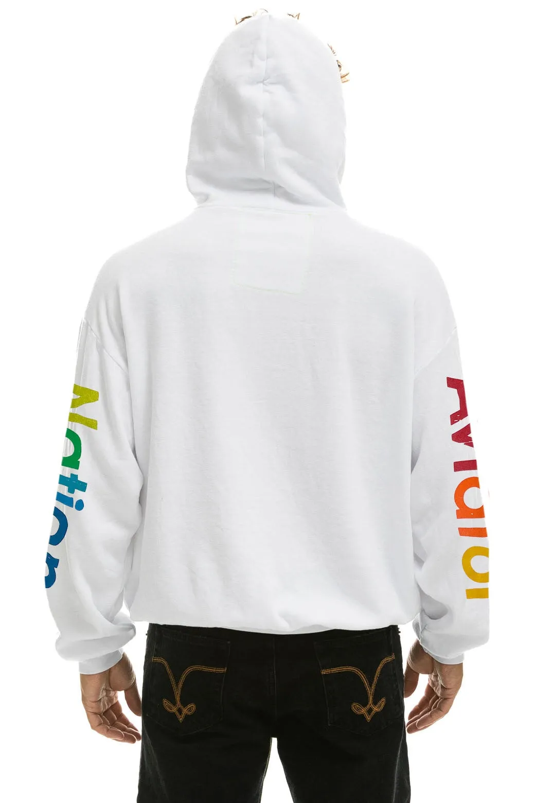 AVIATOR NATION MIAMI RELAXED PULLOVER HOODIE - WHITE