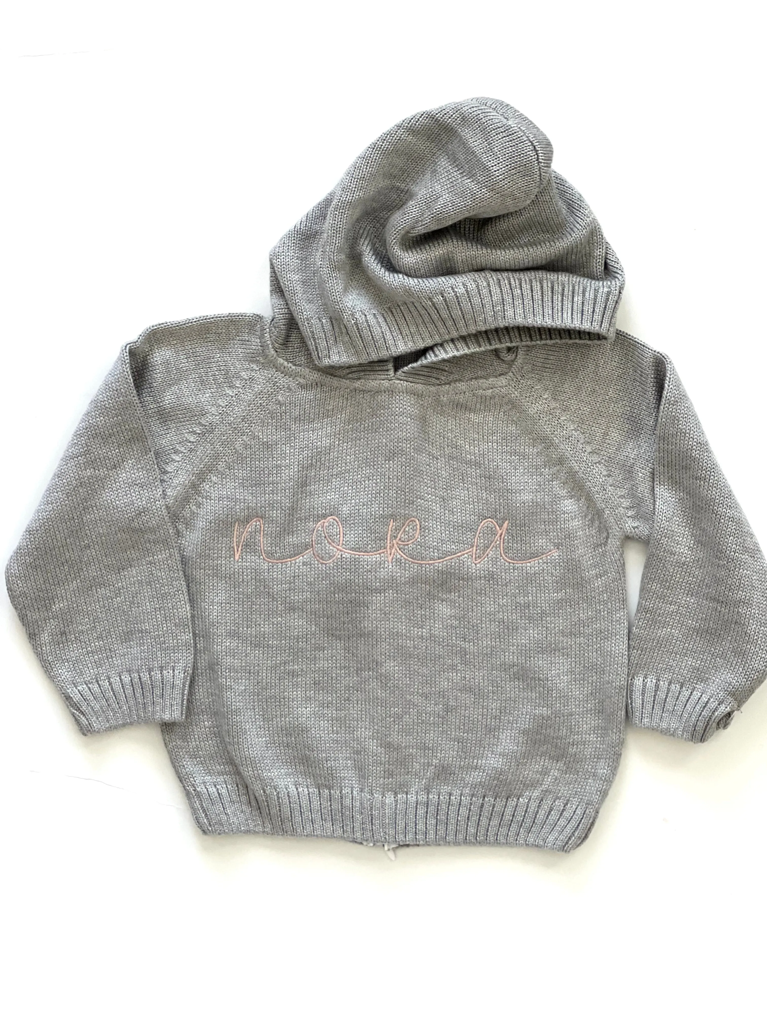 Baby Zip Back Hoodie With Raglan Sleeve