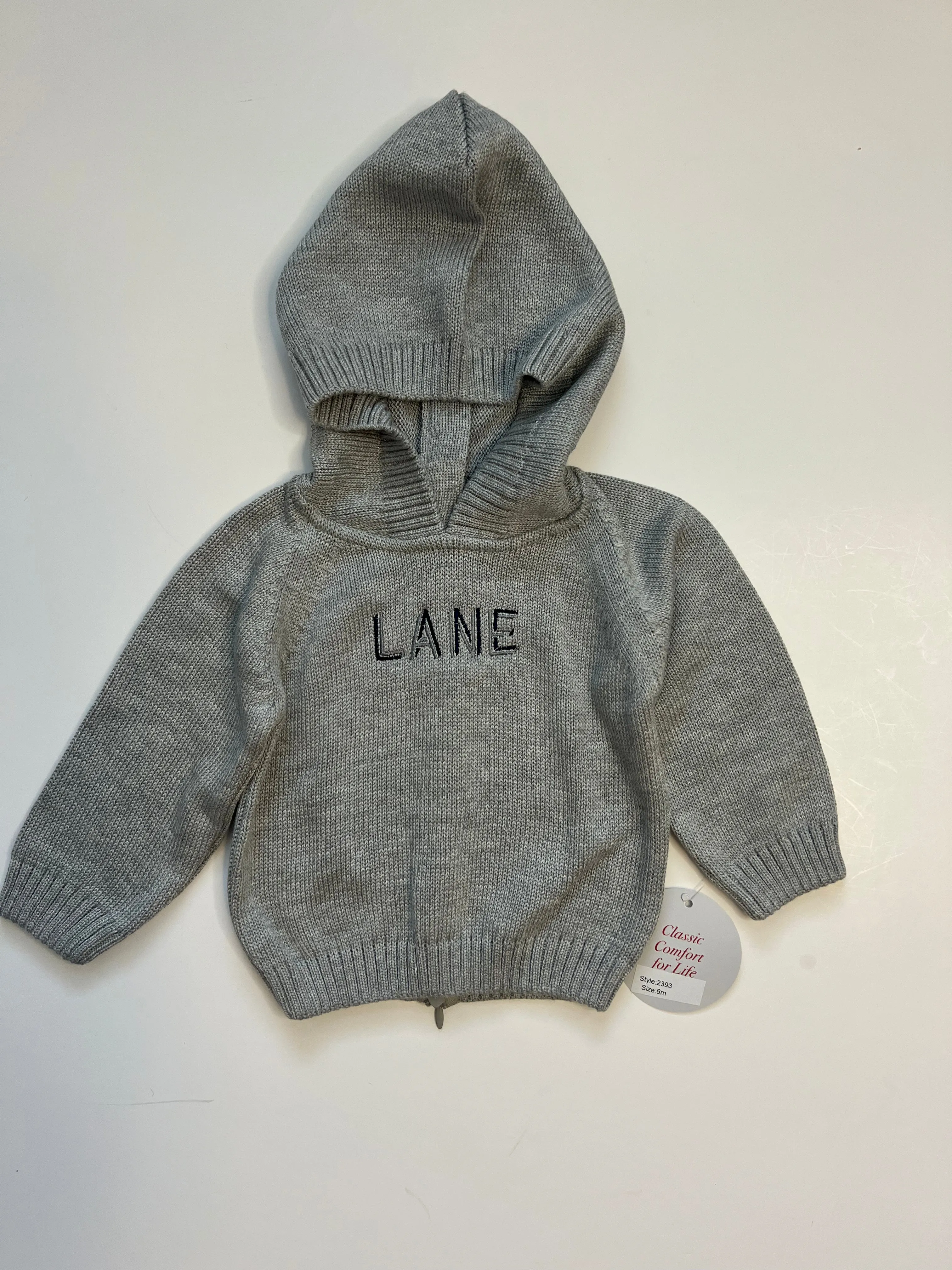 Baby Zip Back Hoodie With Raglan Sleeve