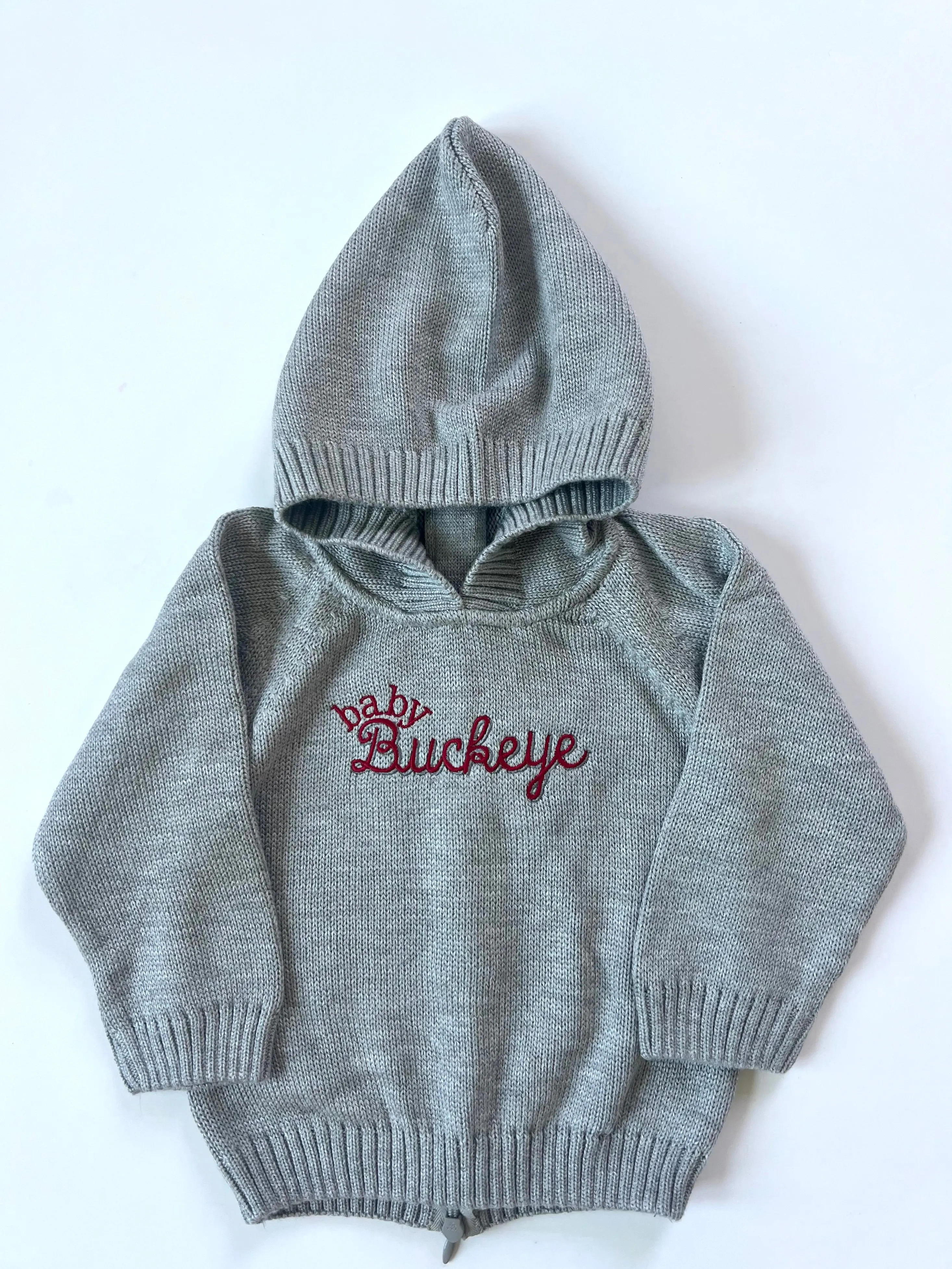 Baby Zip Back Hoodie With Raglan Sleeve