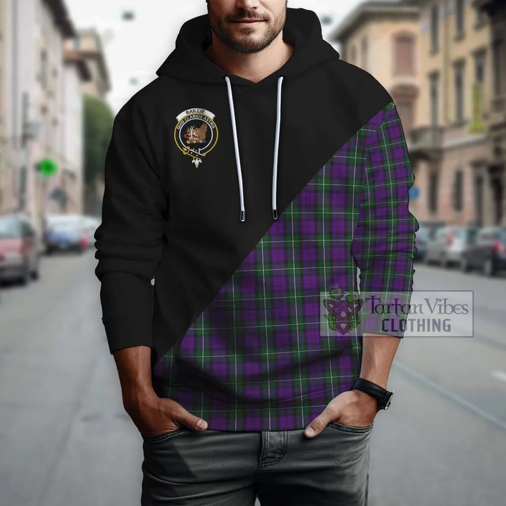 Baillie Highland Society Tartan Hoodie with Family Crest and Military Logo Style