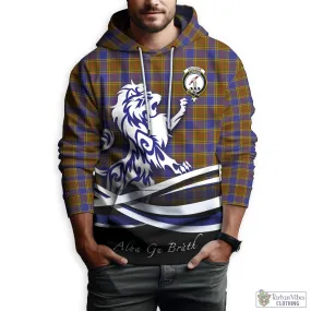 Balfour Tartan Hoodie with Alba Gu Brath Regal Lion Emblem