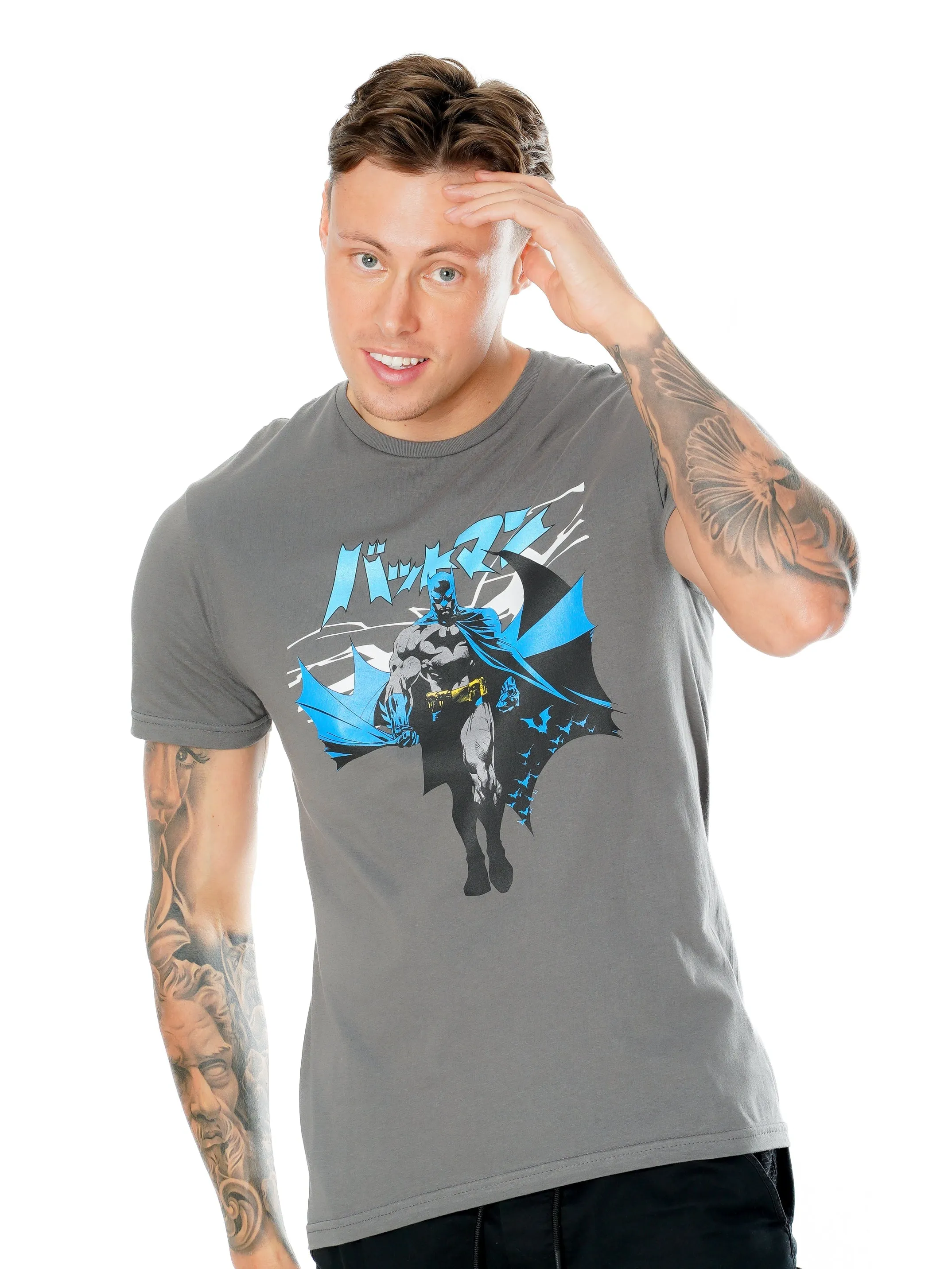 Batman Manga Cape Grey T-Shirt