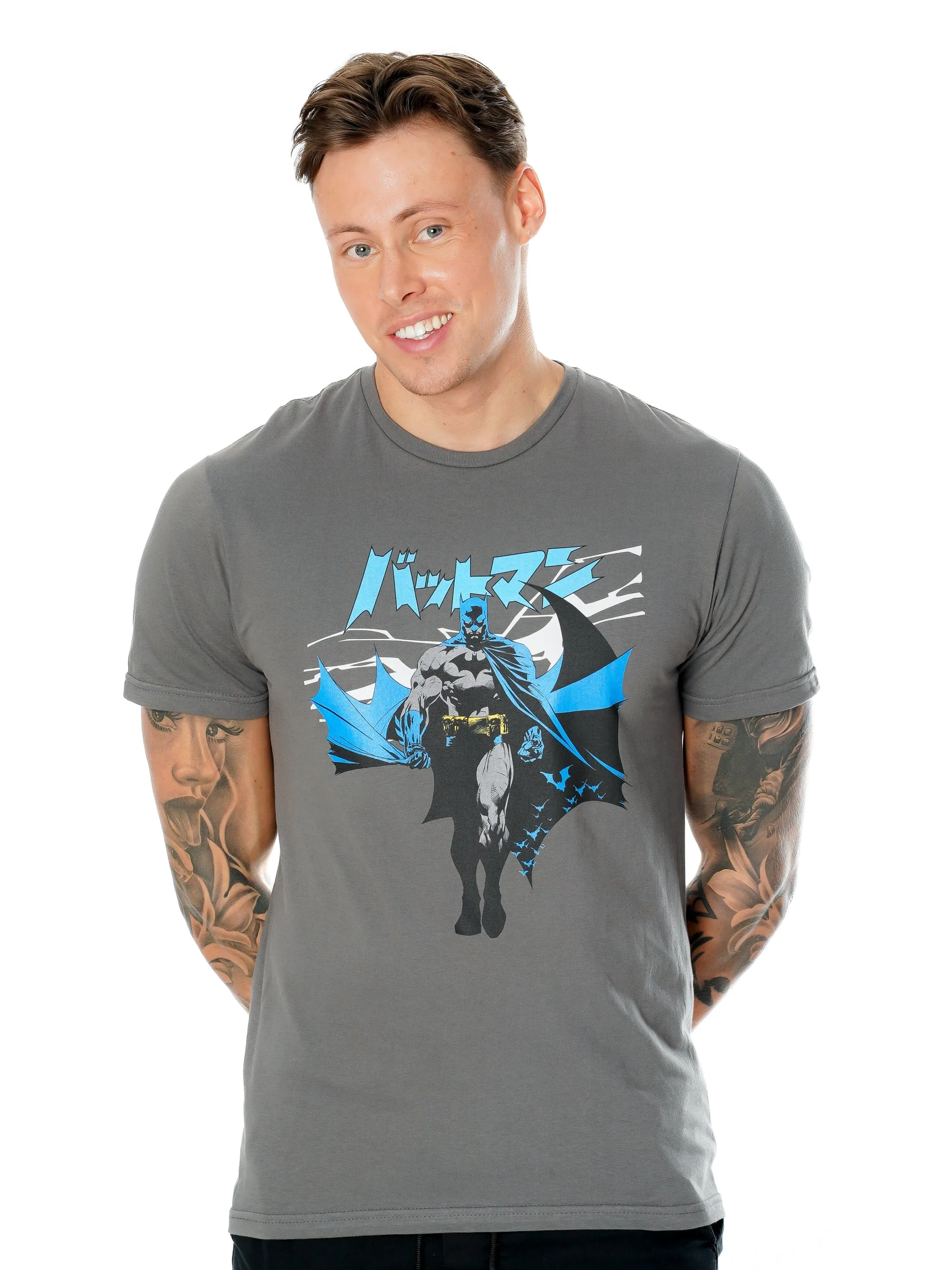 Batman Manga Cape Grey T-Shirt