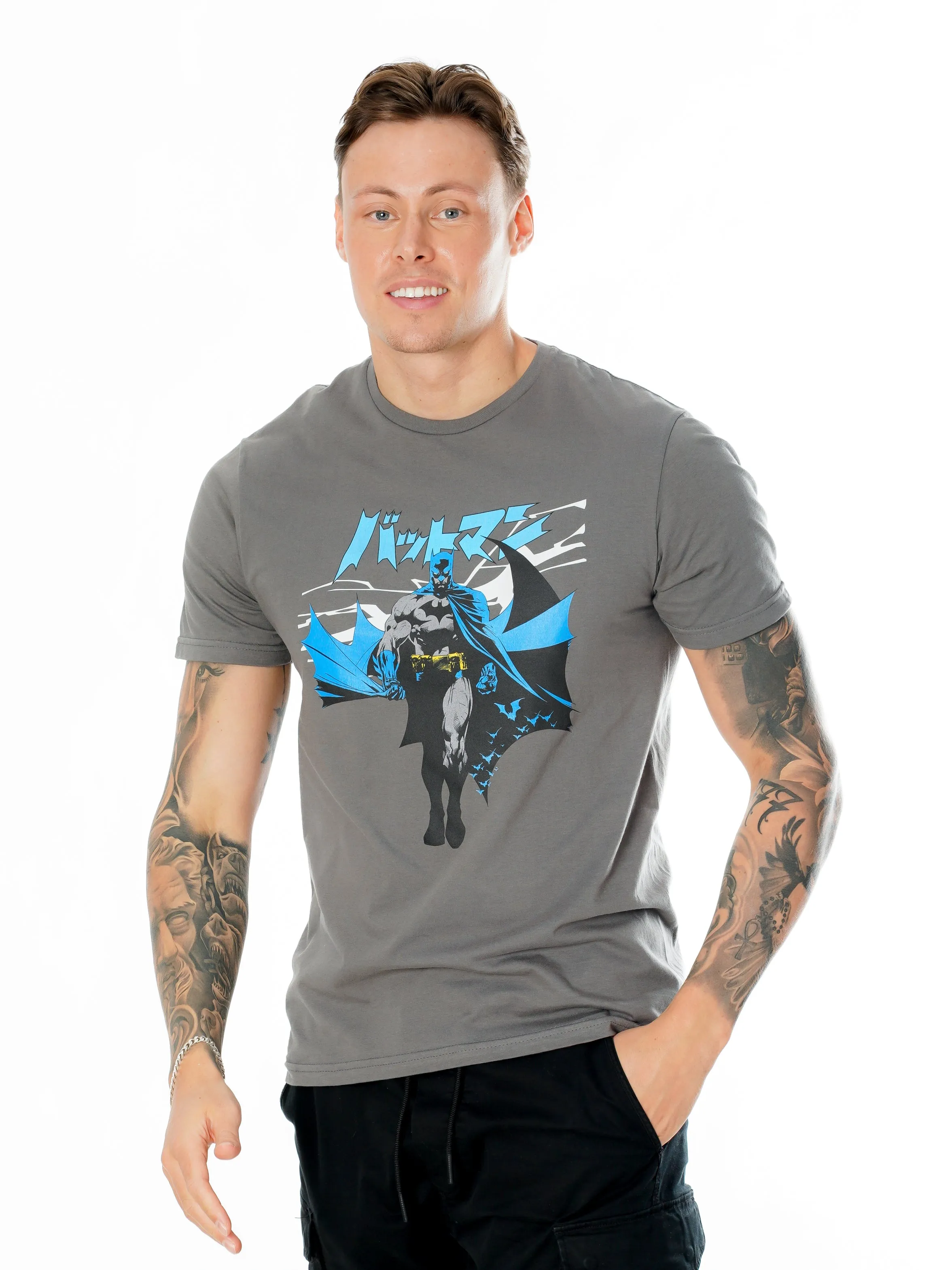 Batman Manga Cape Grey T-Shirt