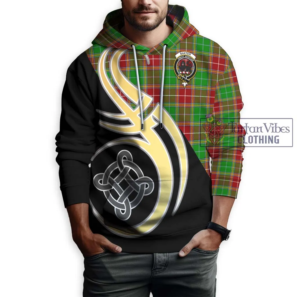 Baxter Modern Tartan Hoodie with Family Crest and Celtic Symbol Style