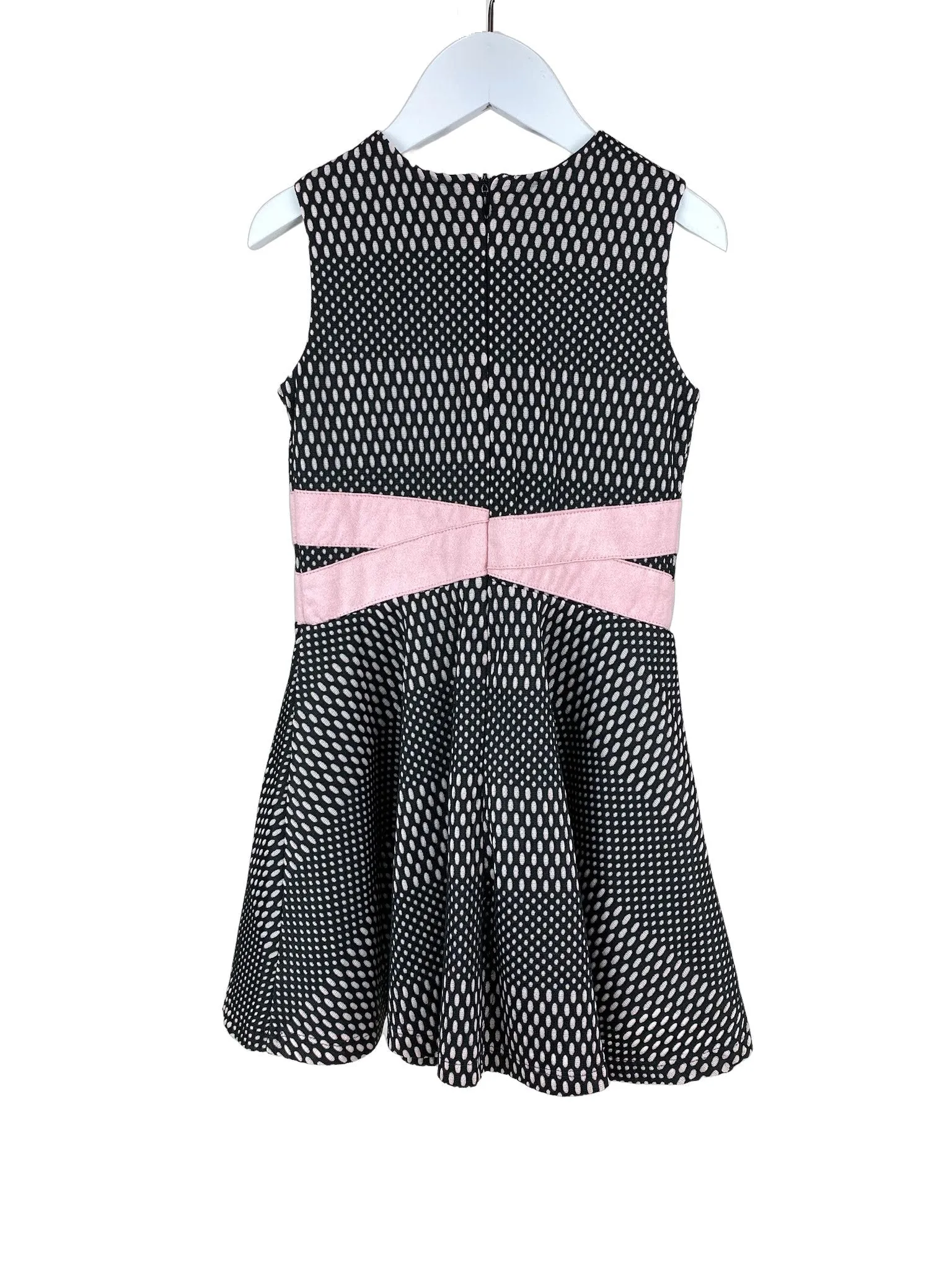 BCBGirls, Girls' Dot Patterned Dress, Black/Dusty Pink, Size 5