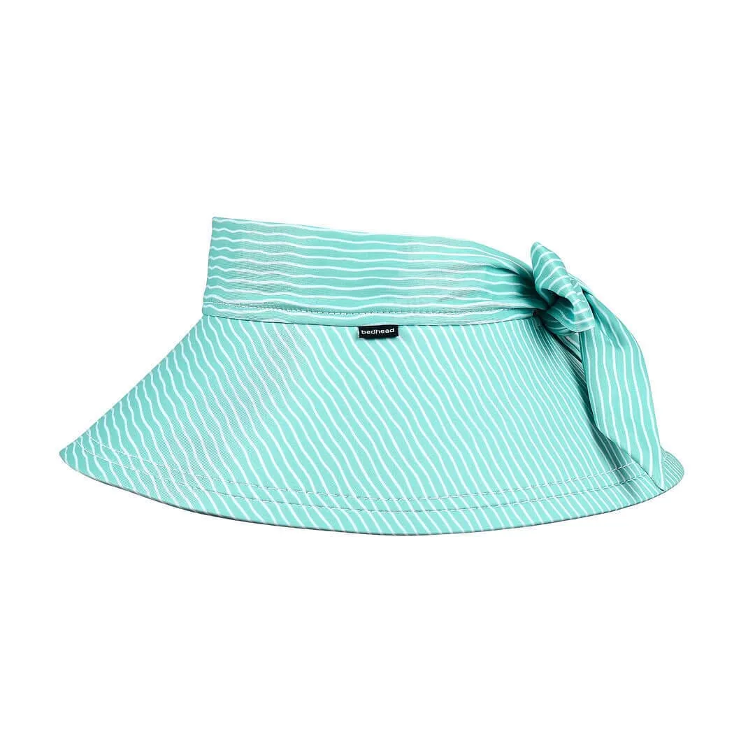 Bedhead Ladies Wide Brimmed Swim Visor Beach Hat - Stripe