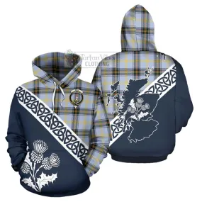 Bell Tartan Hoodie Featuring Thistle and Scotland Map