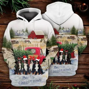 Bernese Dog Merry Christmas All Over Print 3D Hoodie For Men And Women, Best Gift For Dog lovers, Best Outfit Christmas