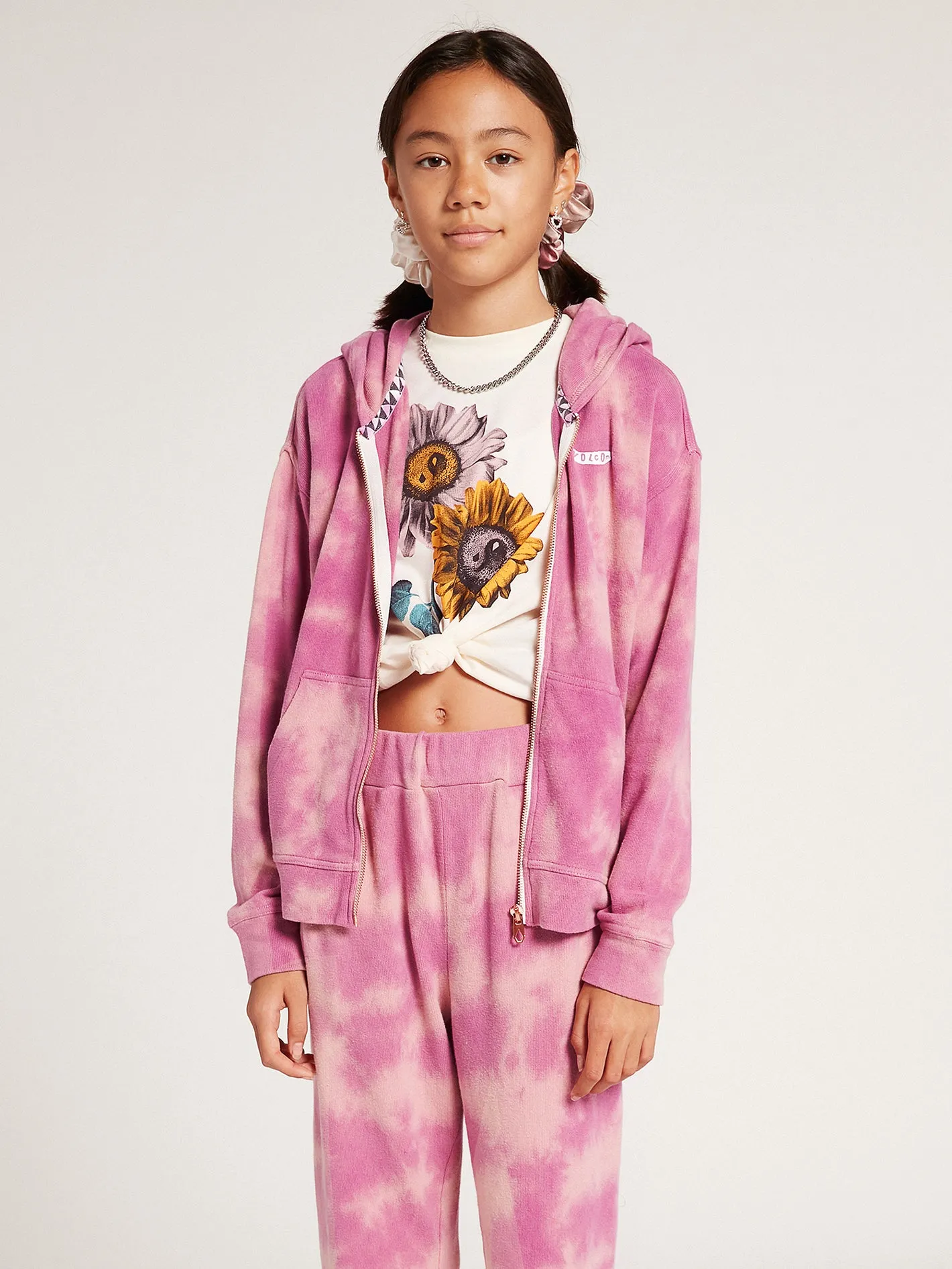 Big Girls Lived In Lounge Zip Fleece - Faded Mauve