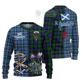 Blair Tartan Knitted Sweater Happy St. Andrew's Day Half Tartan Style