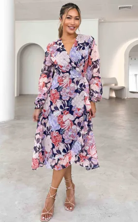 Bloomfield Wrap Dress – Navy Floral