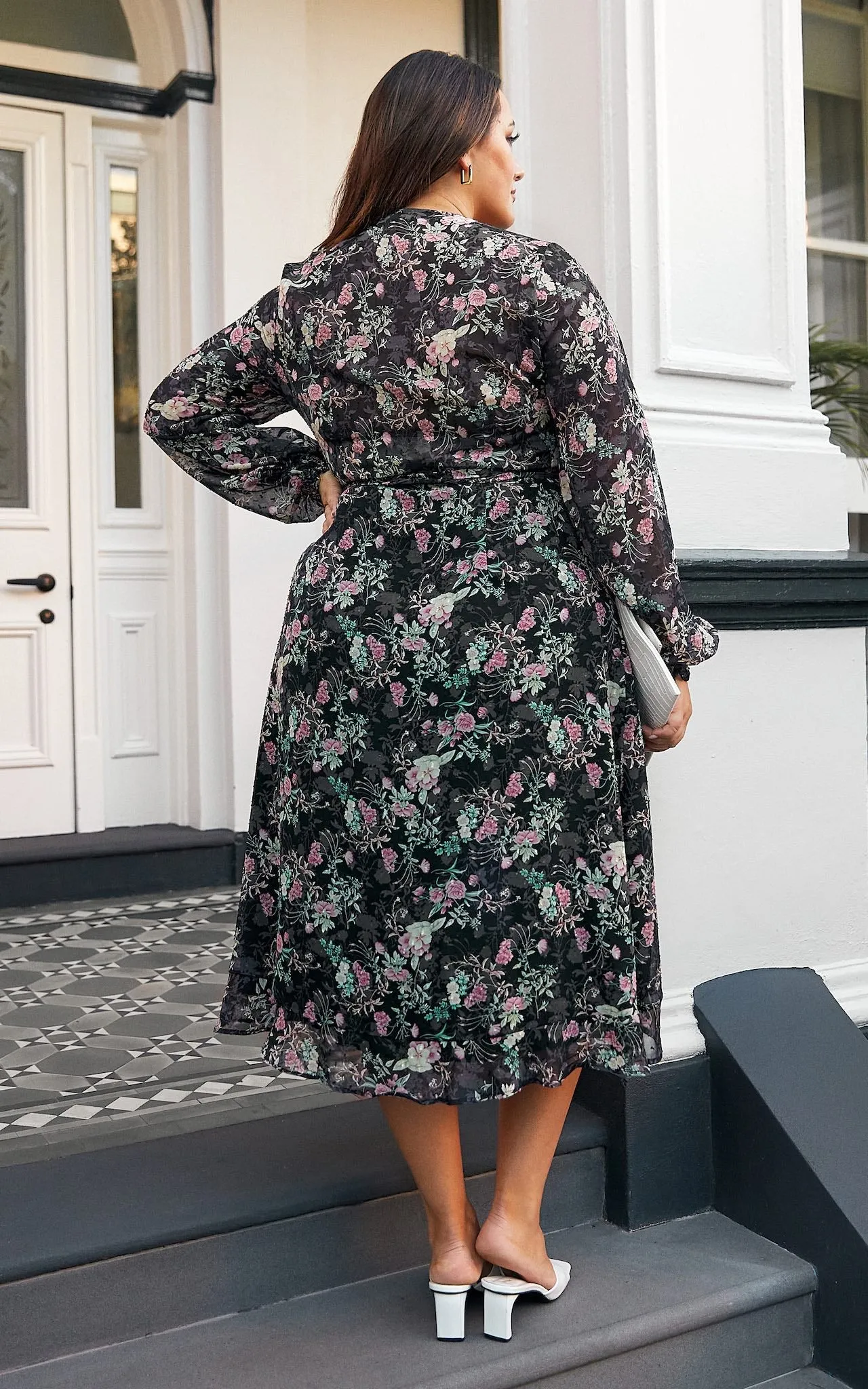 Bloomfield Wrap Dress – Pink Black Floral