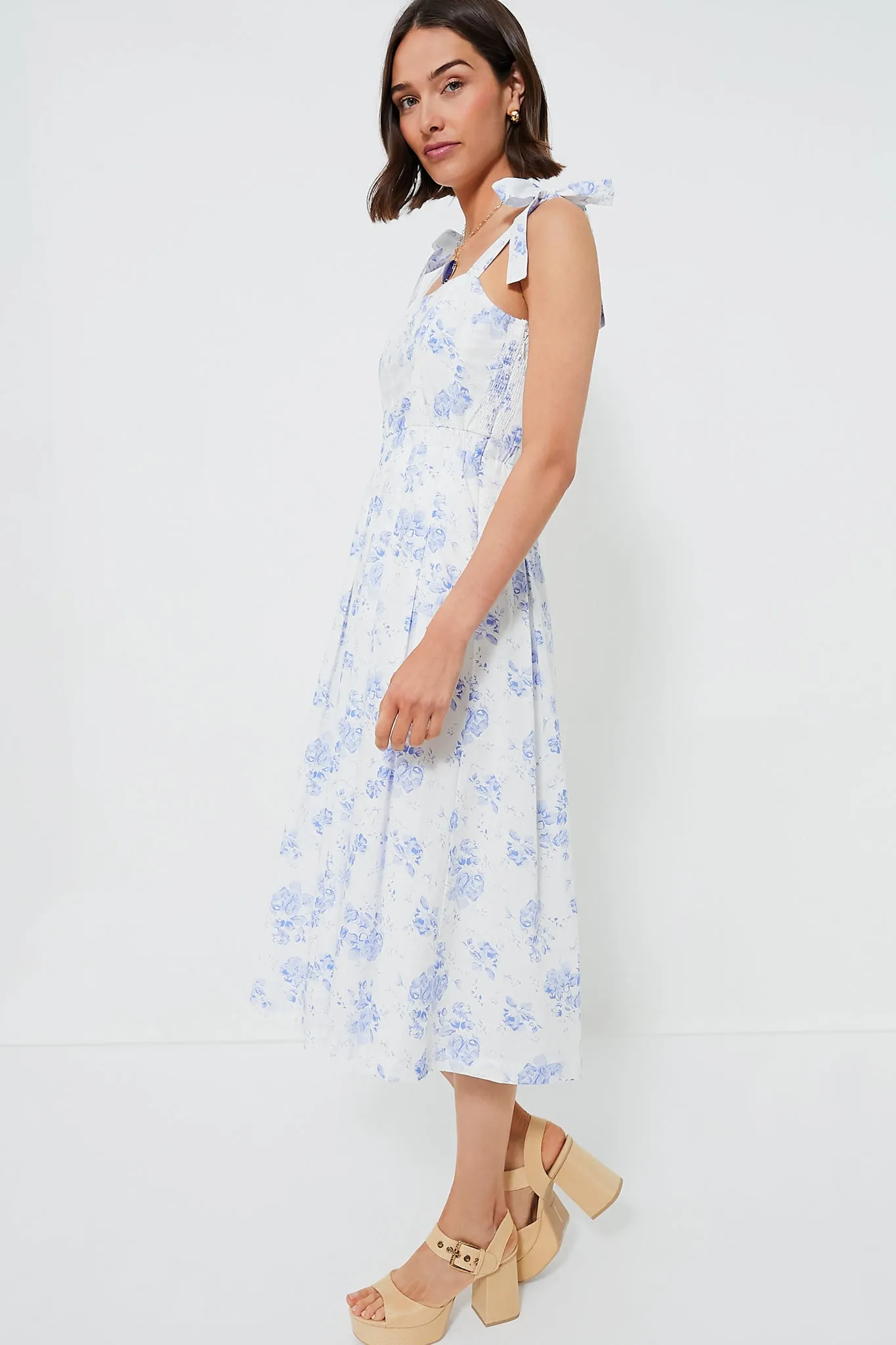 Blue Chintz Teagan Midi Dress