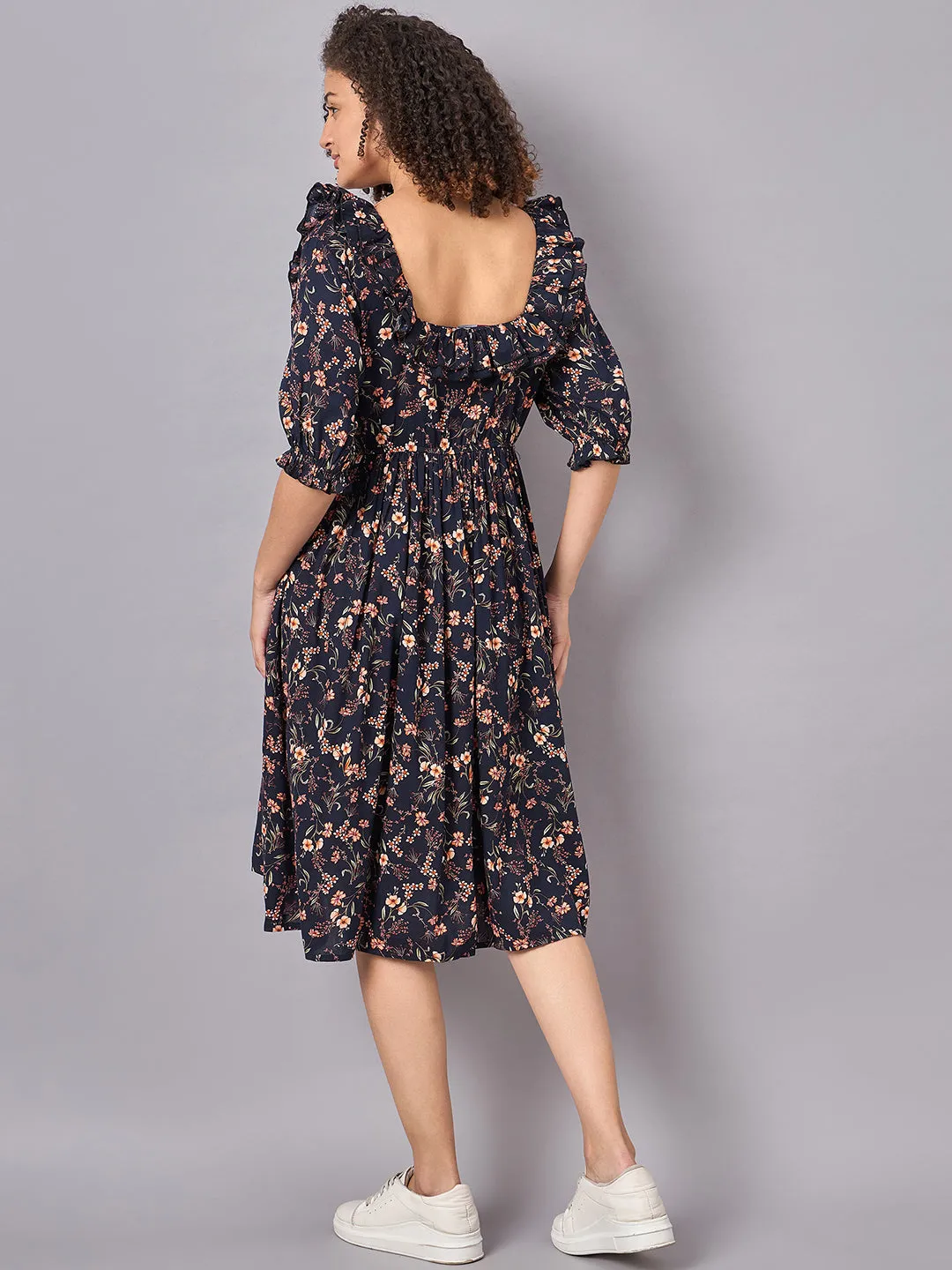 Blue Floral Maternity and Nursing Dress