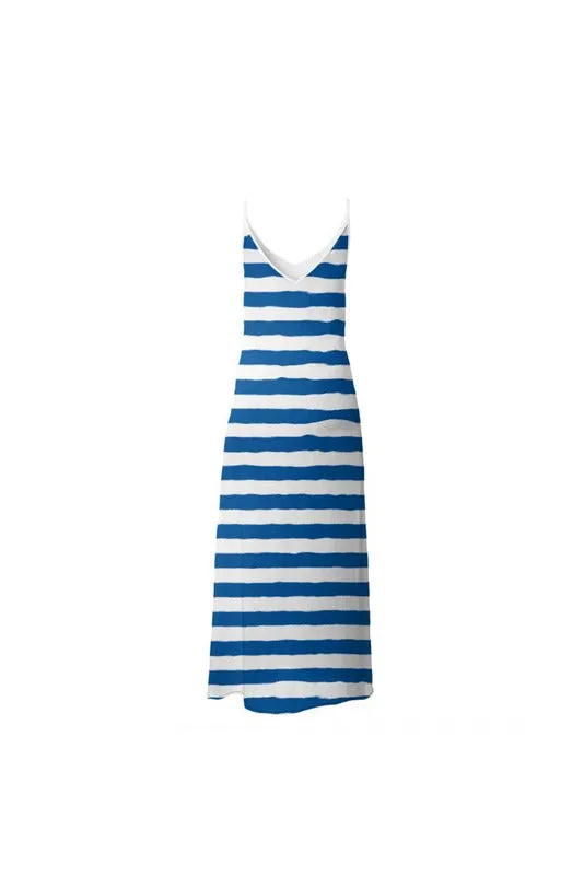 Blue Striped Slip Dress