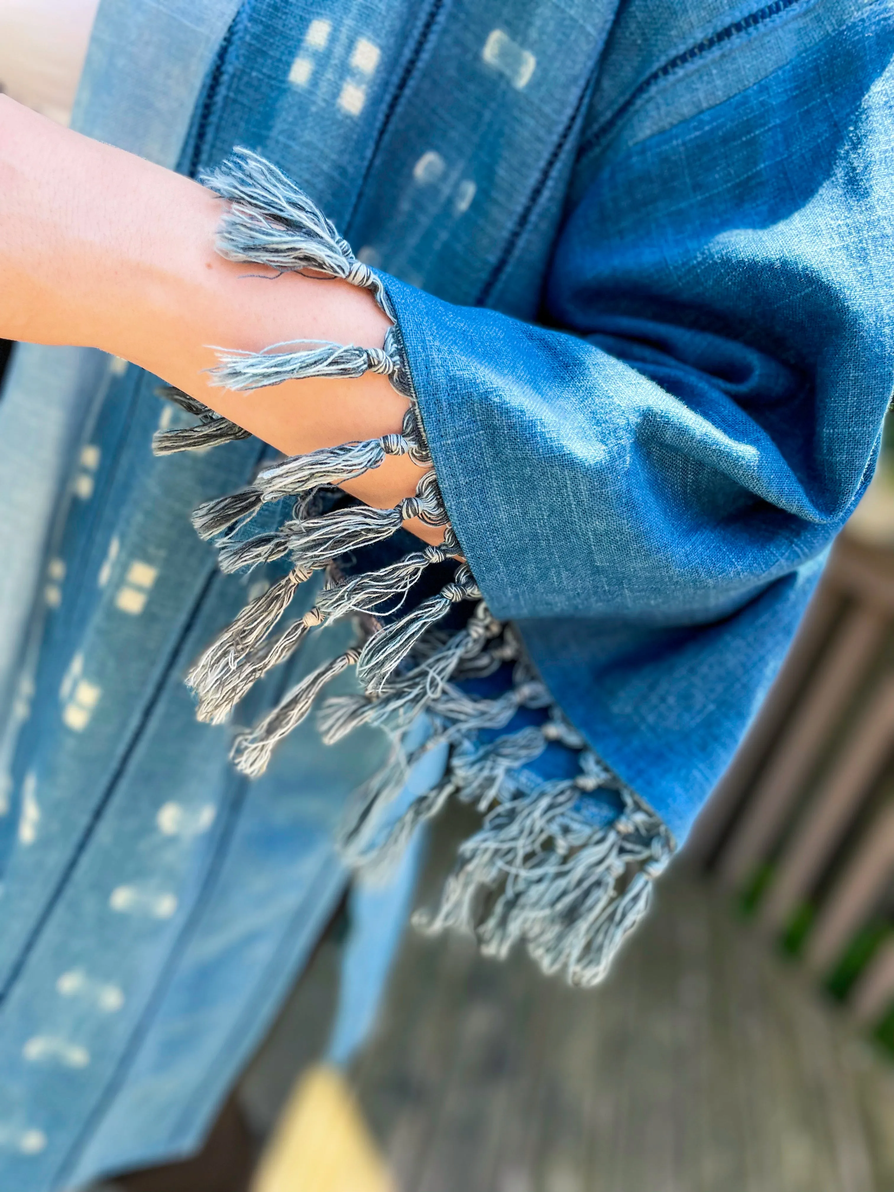 Boho Linen Duster With Tassels