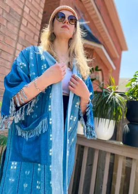 Boho Linen Duster With Tassels