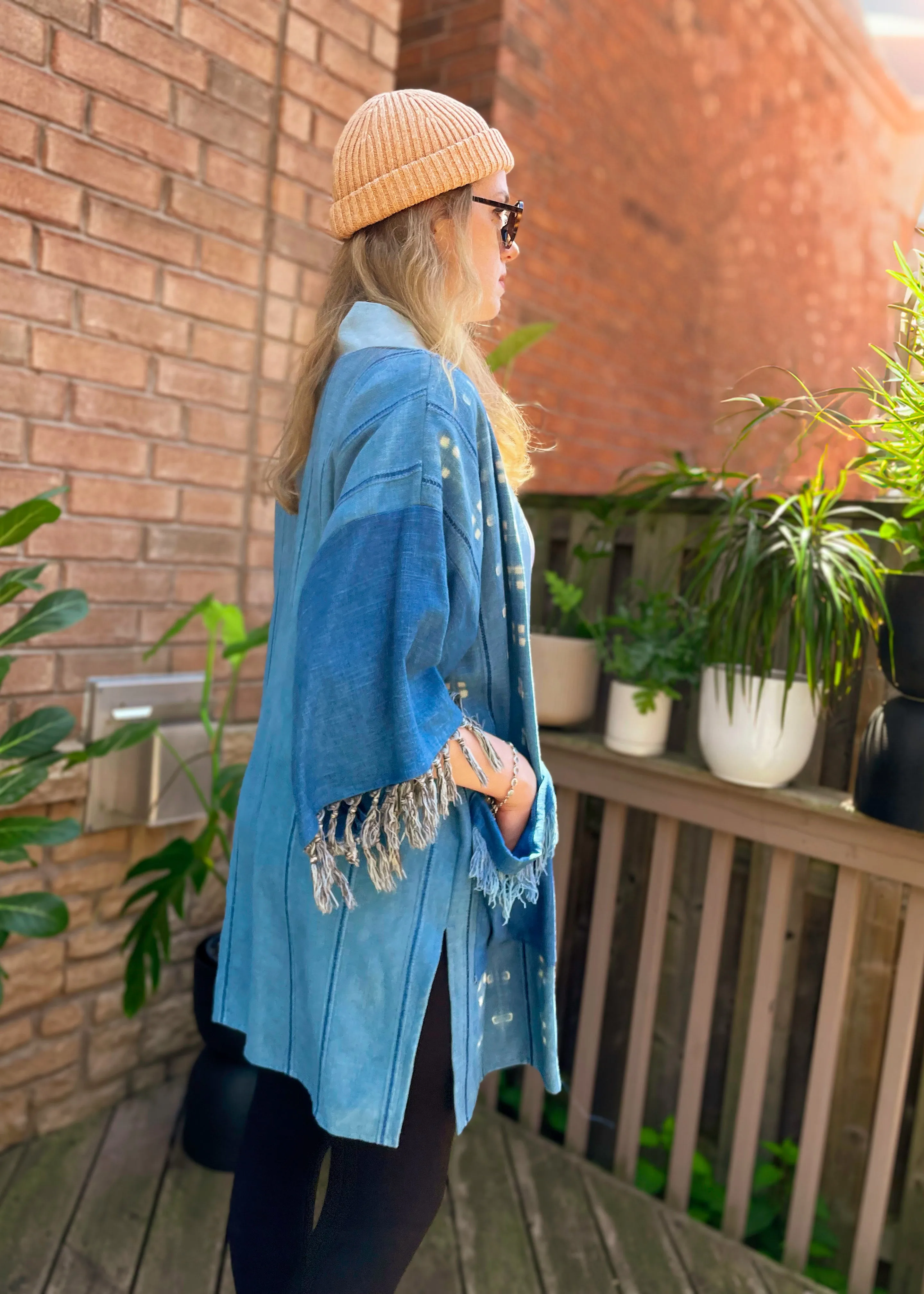 Boho Linen Duster With Tassels