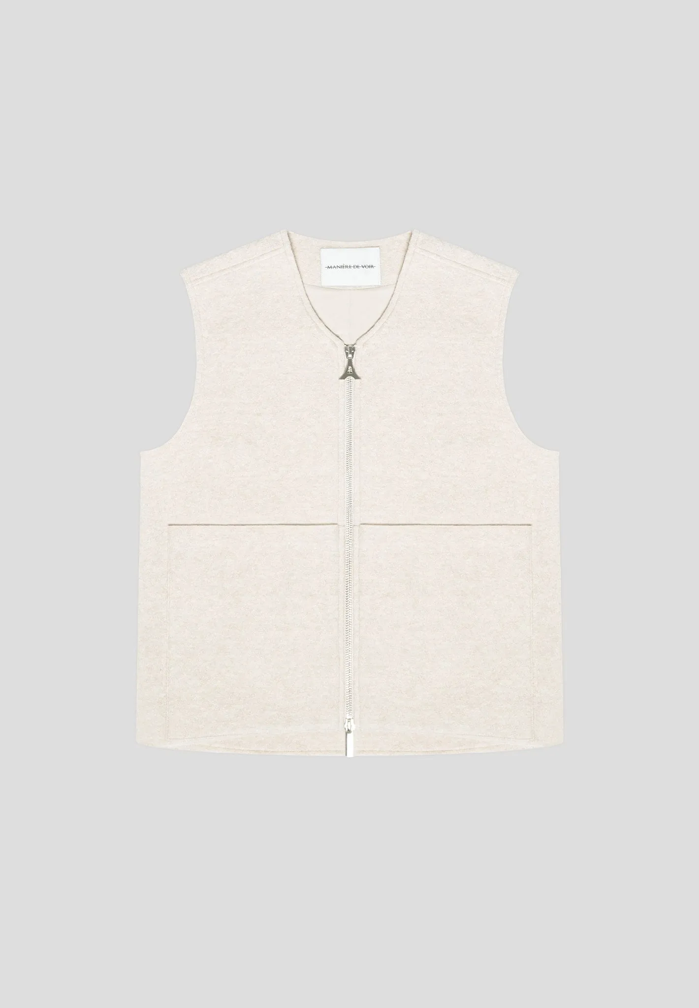 Boiled Wool Gilet - Beige