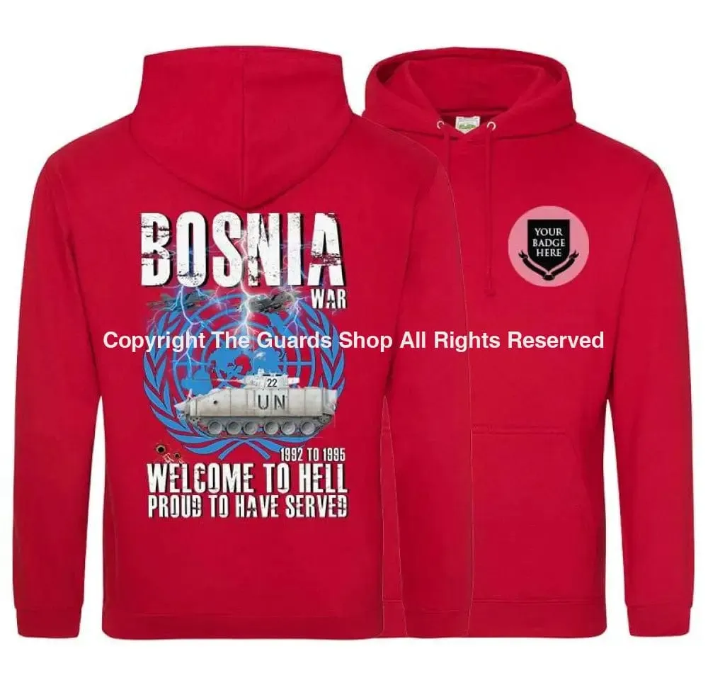 BOSNIA WELCOME TO HELL Warrior Double Side Printed Hoodie