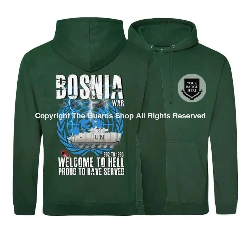 BOSNIA WELCOME TO HELL Warrior Double Side Printed Hoodie