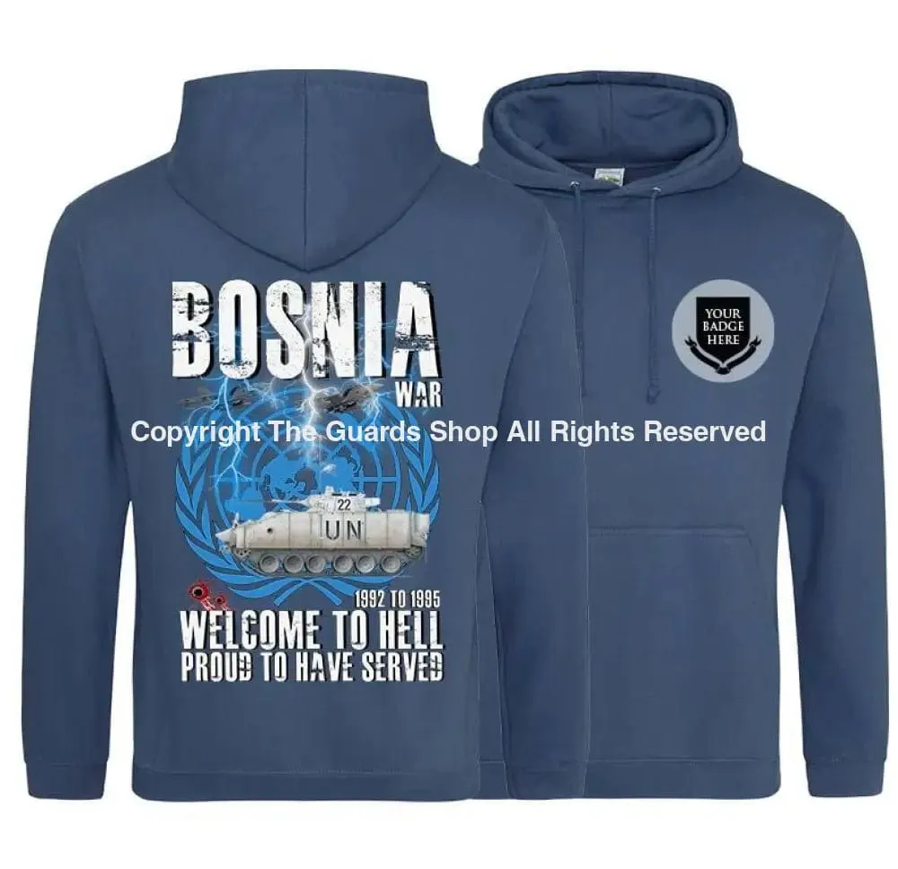 BOSNIA WELCOME TO HELL Warrior Double Side Printed Hoodie