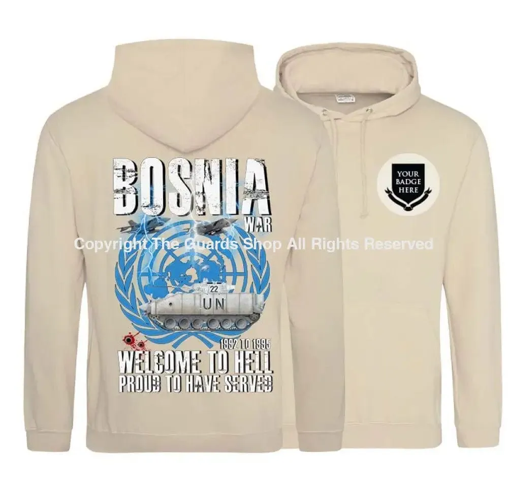 BOSNIA WELCOME TO HELL Warrior Double Side Printed Hoodie