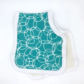 Bountiful Bubbles Turquoise Burp Cloth - Organic Cotton