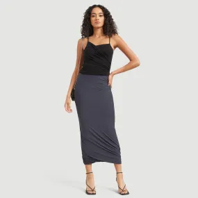 Brandi Ruched Midi Skirt