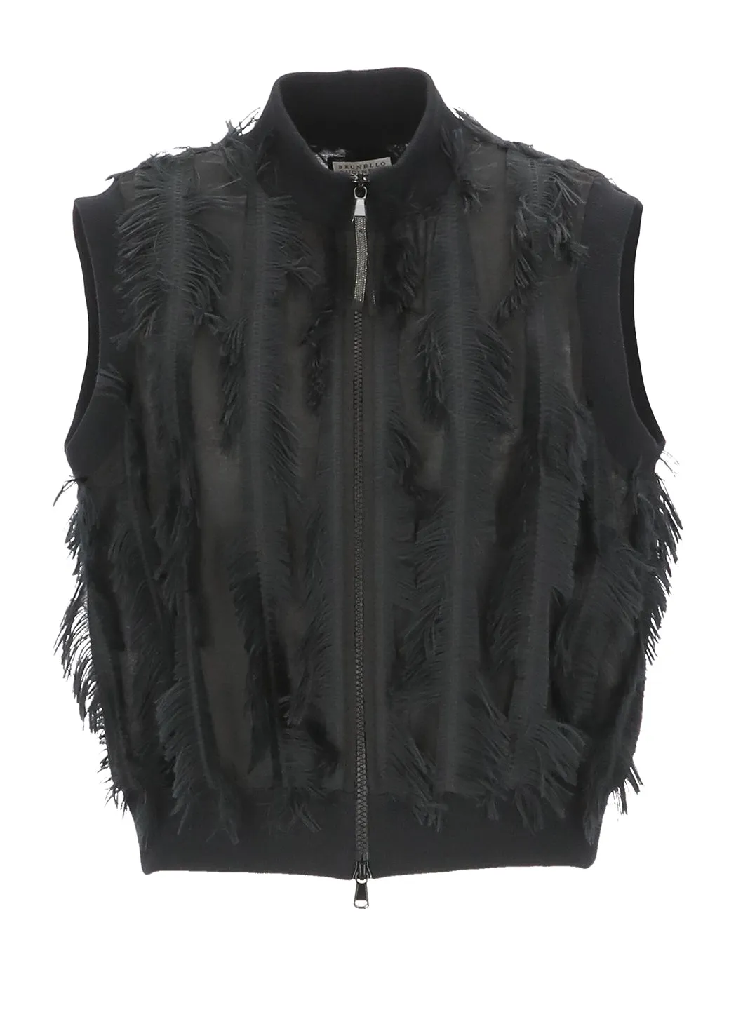 Brunello Cucinelli Fringed Zipped Gilet