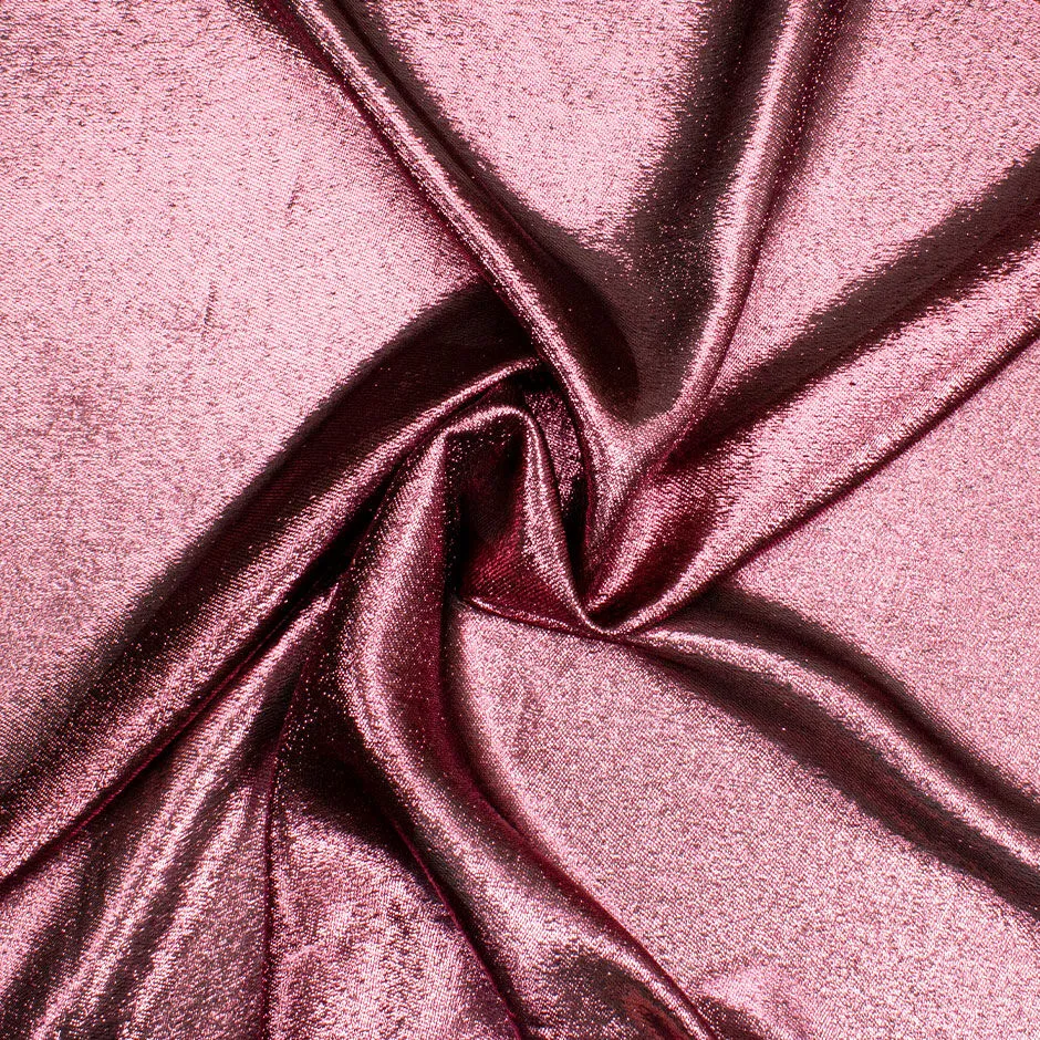 Bubble Gum Pink Metallic Silk Lamé